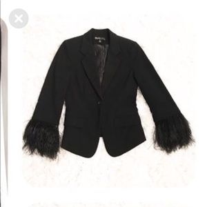 Elizabeth and James feathered sleeve blazer